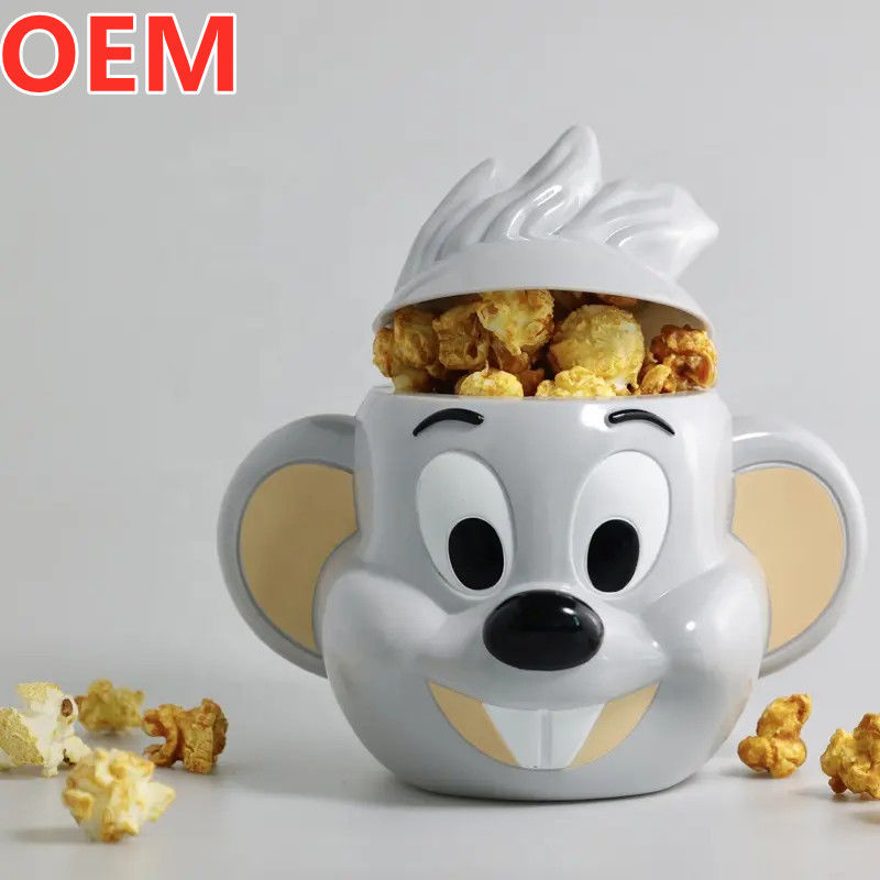 カスタム クリエイティブなアニメ ポップコーンバケツ OEMデザイン 3d プラスチック ポップコーンバケツ コンテナ
