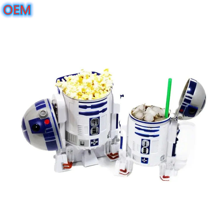 工場 オーダーメイド 再利用可能なプラスチック ポップコーン コンテナ バケツ OEM デザイン 3d ポップコーン バケツ