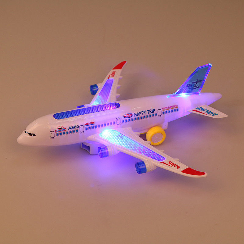 DIY 組み立て エアバス 航空機 オートパイロット フラッシュ 音 音楽 照明 玩具 電気 飛行機 玩具 子供 子供