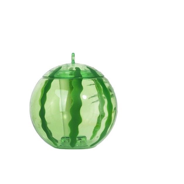 カスタマイズされたプラスチック果物形カップとストロー 可愛いミルクティーカップ ポータブルジュースボトル