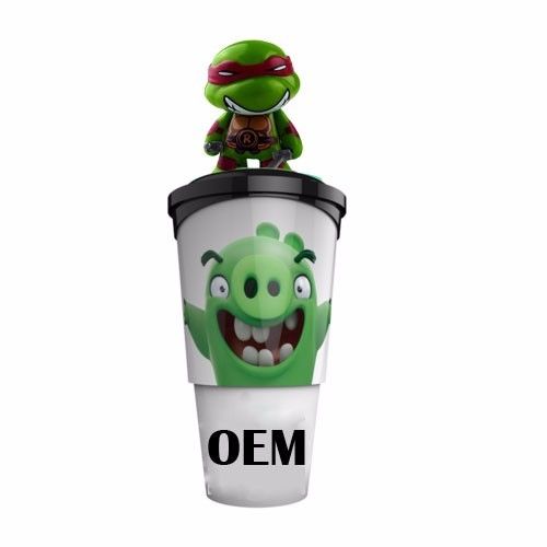 OEM 3D コレクチブル デザイナー トイ カスタム プラスチックカップ 3D カートゥーン 飲料カップ