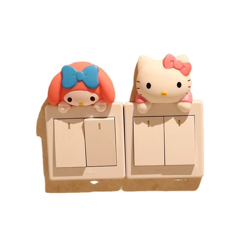 Ktキャット 漫画 スイッチカバー 部屋装飾 3D オンオフ スイッチ スイッチ アウトレット 壁ステッカー