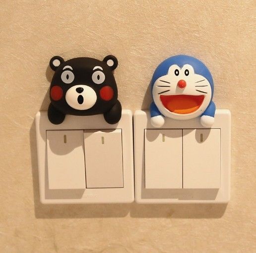 Ktキャット 漫画 スイッチカバー 部屋装飾 3D オンオフ スイッチ スイッチ アウトレット 壁ステッカー