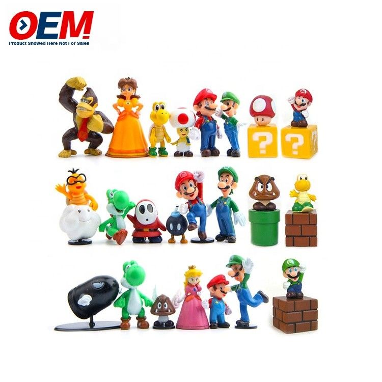 工場 オーダーメイド プラスチック pvc ヴィニール フューグア 玩具 カスタム カワイ フィギュア マリオ 集合 玩具 セット