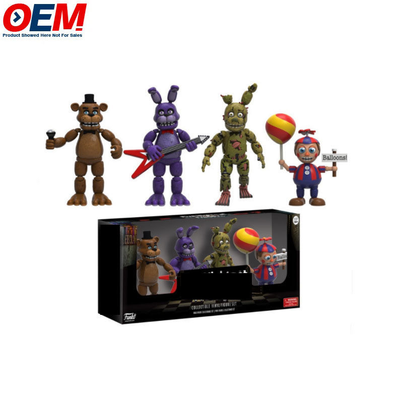 オーダーメイドOEM ホットセール 新着品 フライナイト・アット・フレディ アクション・フィギュア 4個/パック FNAF トイ・モデル PVC アクション・フィギュア