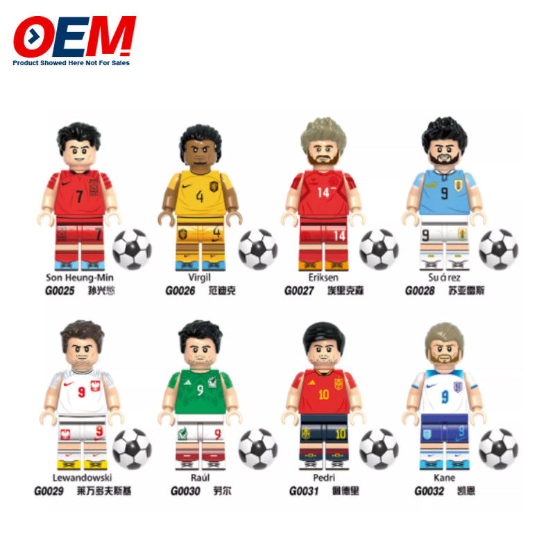 カスタムG0104 XT1003 新作 著名なサッカー選手 ネイマール・メッシ ロナウド・スワレス キャラクター ミニブロックフィギュア プラスチック玩具