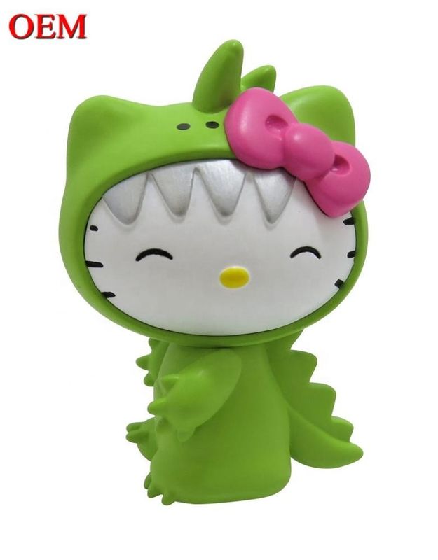 Custom OEM Made PVC Cute Mini Plastic Cartoon  Kitty cat Toy as gift to kids
