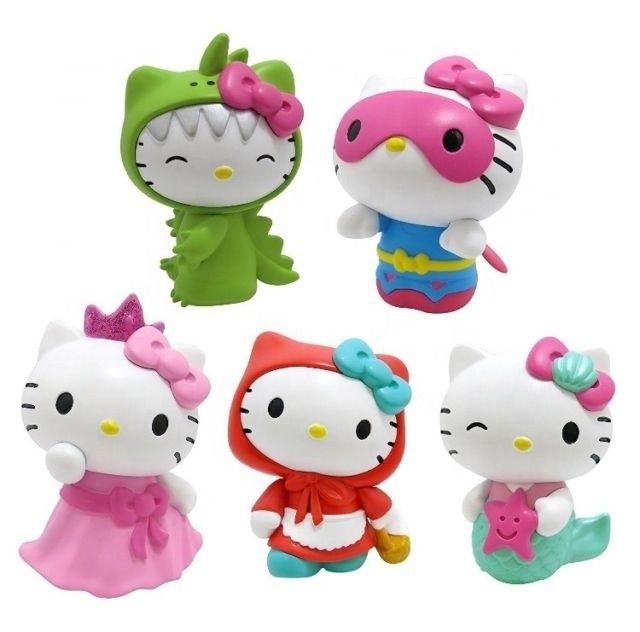 オーダーメイドOEM PVC可愛いミニプラスチックのアニメ キティ猫 子供用おもちゃ メーカー