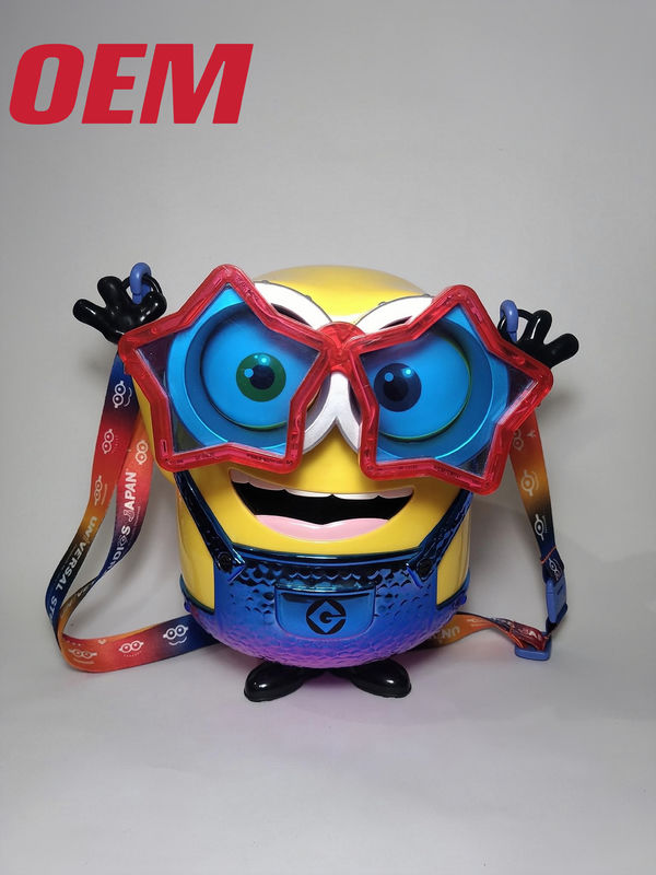オーダーメイド映画キャラクター ポップコーンバケツ OEM フィギュア ポップコーン 唇付きプラスチックバケツ