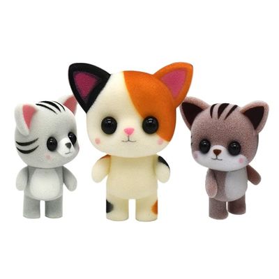 カスタム フロッキング プラスチック 動物 玩具 漫画 ミニ PVC ブラインド ボックス フロッキング 彫像