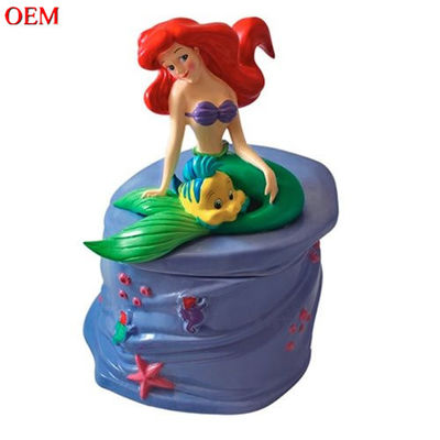 OEM工場 オーダーメイドを作る 小さな美人魚 彫刻クッキーボトル 食品ホルダー