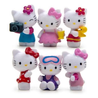 オーダーメイドOEM PVC可愛いミニプラスチックのアニメ キティ猫 子供用おもちゃ メーカー