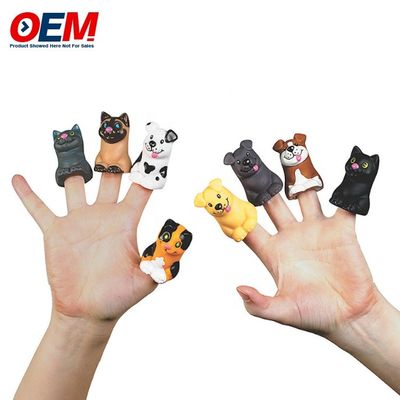 オーダーメイド プラスチック 動物形 指玩具 OEM PVC 玩具 シリコン製 子供用玩具