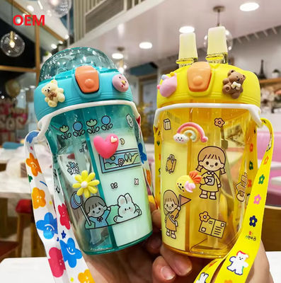 ダブルストローボトル 透明 エコフレンドリー ダブル層プラスチック 水ミルクボトル